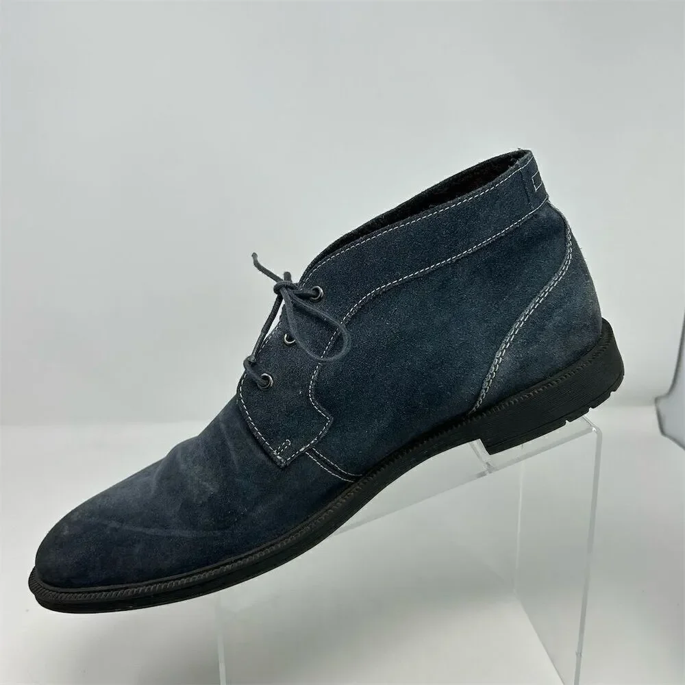 Stacy Adams Men's Blue Suede Chukka Boots Size 12 M Lace Up Memory Foam